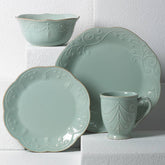 French Perle Ice Blue™ 4-piece Place Setting