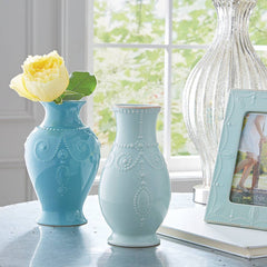 French Perle Ice Blue™ 8" Fluted Vase