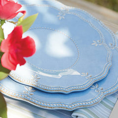 French Perle Melamine Blue™ 4pc Accent Plates