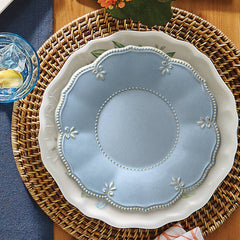 French Perle Melamine Blue™ 4pc Accent Plates