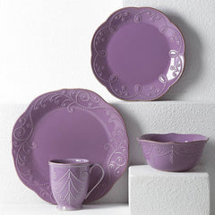 French Perle Violet™ 4-piece Place Setting