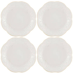 French Perle White™ 4pc Dessert Plate Set