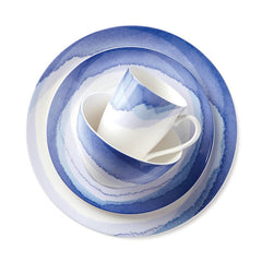 Indigo Watercolor Stripe™ 4pc Place Setting