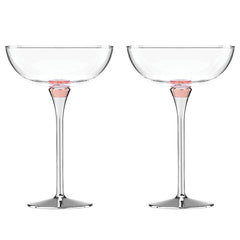 Rosy Glow™ 2-piece Champagne Saucer Set