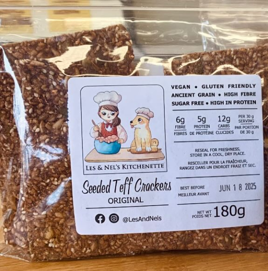 Seeded Teff Crackers, 180g - Les & Nel's Kitchenette