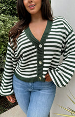 Good Karma Cardi ~ Forest Green Knit