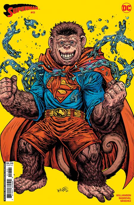 SUPERMAN #13 CVR F MARIA WOLF APRIL FOOLS BEPPO THE SUPER MONKEY CARD STOCK VAR (HOUSE OF BRAINIAC) *RELEASING 4/17/24* (DH S1)