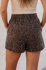 Hazel Blues® |  Wild Side Shorts | Leopard Denim Shorts
