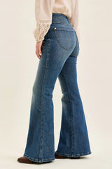 Hazel Blues® |  Judy Blue High Waist Double Button Tummy Control Flare Jeans