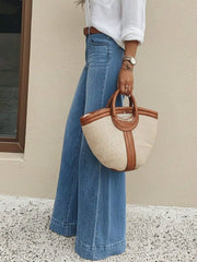 Hazel Blues® |  High-Waisted Wide Leg Jeans