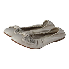 1424 - Beige Soft Leather Flats for Girl by London Kids