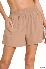 Hazel Blues® |  Zenana Soft Woven Lined Shorts With Pocket