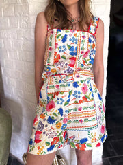 Hazel Blues® |  Floral Print Cami and Decorative Pocket Shorts Set