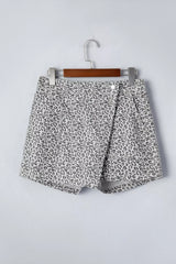 Hazel Blues® |  Leopard Print Elastic Waist Denim Shorts