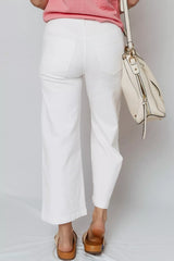 Hazel Blues® |  Pearl Embellished Side Seam Ankle-length Shift Jeans