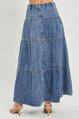 Hazel Blues® |  RISEN High Rise Ruffle Long Skirts