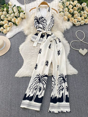 Hazel Blues® |  Printed Sleeveless Top and Wide Leg Pants Set