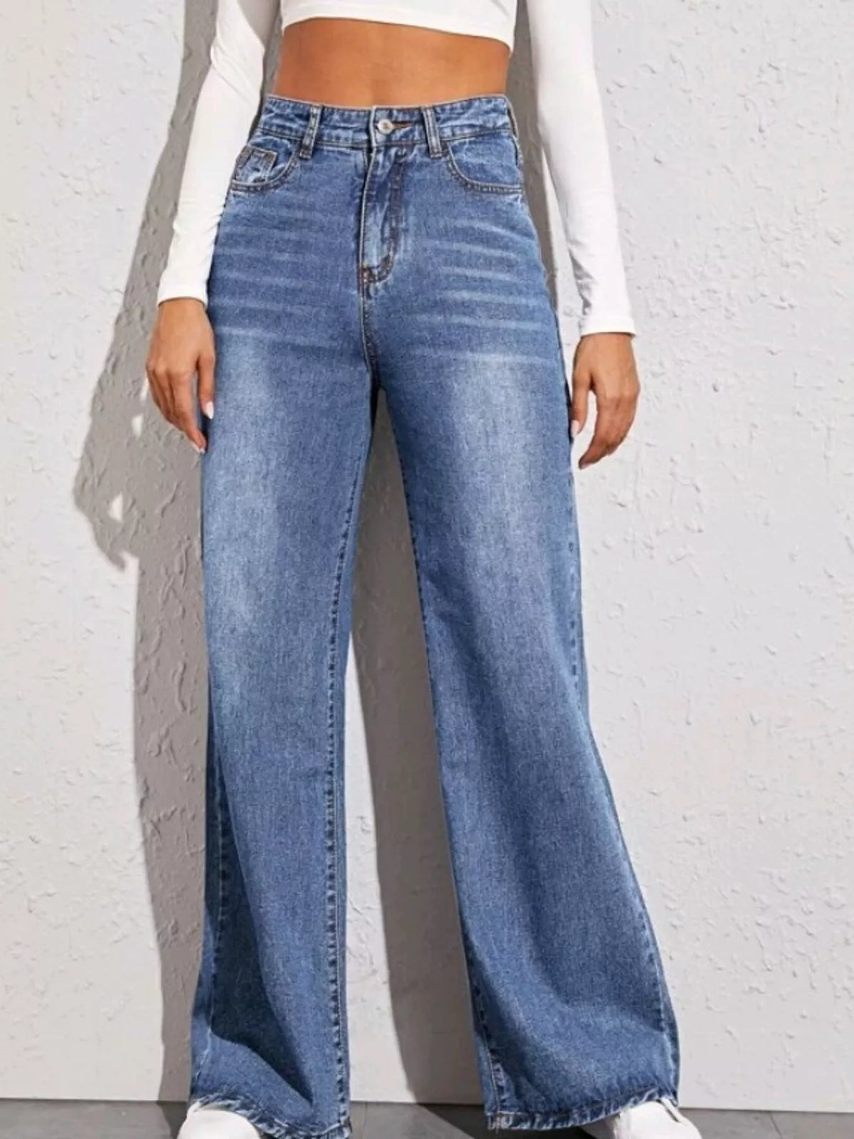 Hazel Blues® |  High-Waisted Wide Leg Jeans