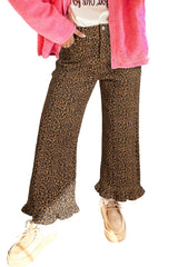 Hazel Blues® |  Wild Side Jeans | Leopard Ruffle Jeans