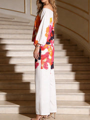 Hazel Blues® |  Floral Print Off-Shoulder Top and Pants Set