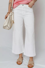 Hazel Blues® |  Pearl Embellished Side Seam Ankle-length Shift Jeans