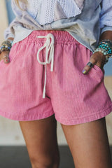 Hazel Blues® |  Striped Elastic Waist Casual Shorts
