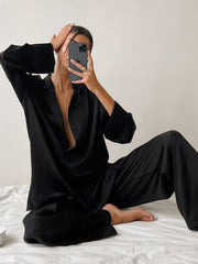 Hazel Blues® |  Long Sleeve Top and Wide Leg Pants Lounge Set