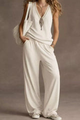 Hazel Blues® |  V-Neck Tank and Wide Leg Pants Set