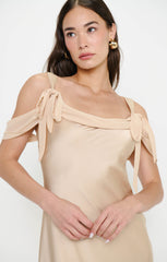 Bella Maxi Dress ~ Champagne Luxe Satin