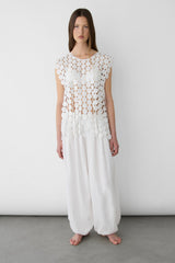 HONEY COMB CUTOUT WOVEN TOP
