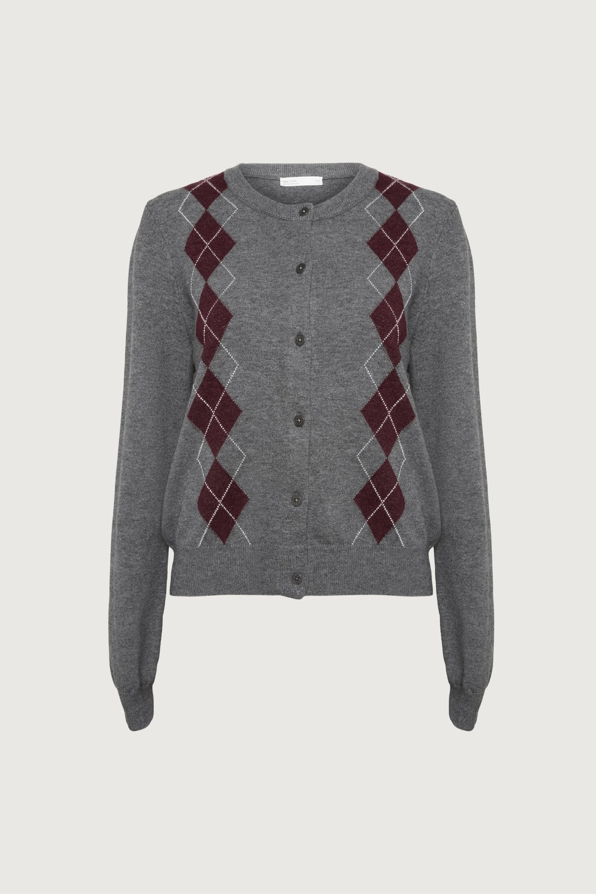 ARGYLE BUTTON FRONT CARDIGAN