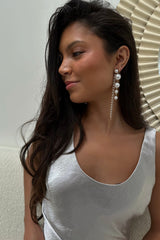Everly Pearl & Rhinestone Drop Earrings