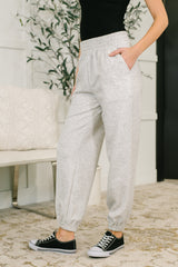 Hazel Blues® |  Every Second, Every Hour Jogger Bottoms in Heather Grey
