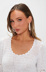 Frasier Sterling Bordeaux Earrings ~ Ivory