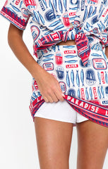 All Night Skort ~ Sardine Border