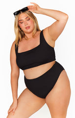 Hot Tub Top ~ Black Scrunch