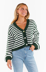 Good Karma Cardi ~ Forest Green Knit