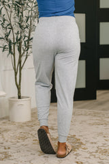 Hazel Blues® |  Sweat It High Waisted Joggers in Heather Grey