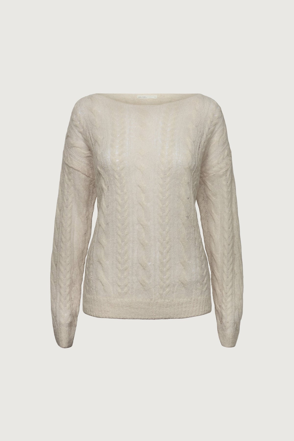 WOOL-BLEND CABLE KNIT SWEATER