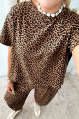 Hazel Blues® |  Leopard Print Relaxed Fit Two-Piece Set