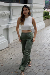 90s Cargo Silk Pant - Forest Green - Last Chance Archive