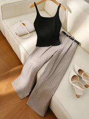 Hazel Blues® |  Sleeveless Top and Wide-Leg Pants Set