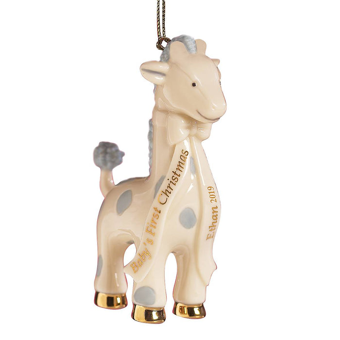 Blue Baby's First Christmas Giraffe Ornament
