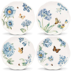 Butterfly Meadow Blue 4-Piece Dessert Plate Set