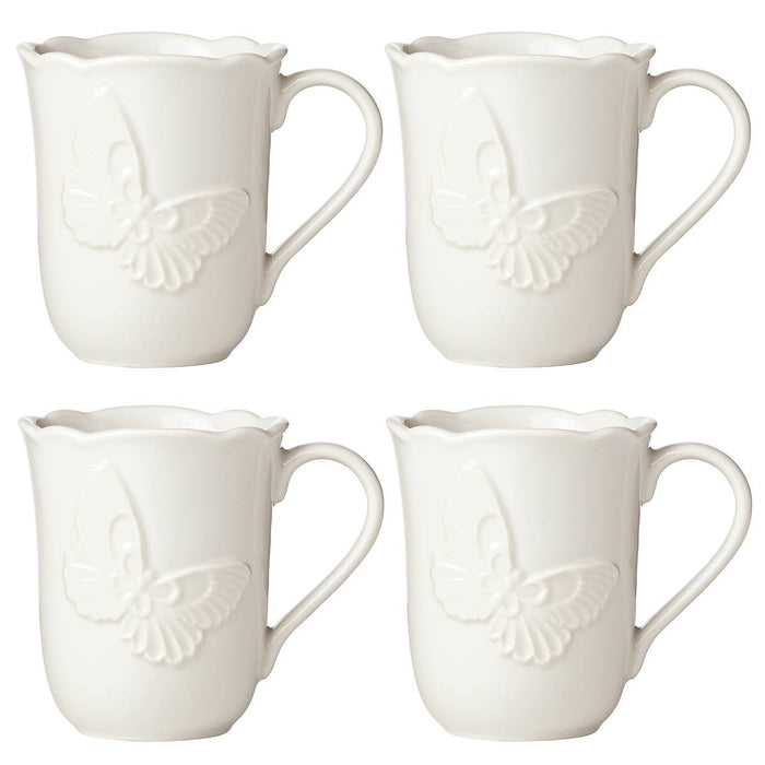 Butterfly Meadow Carved Vanilla® 4pc Mug Set