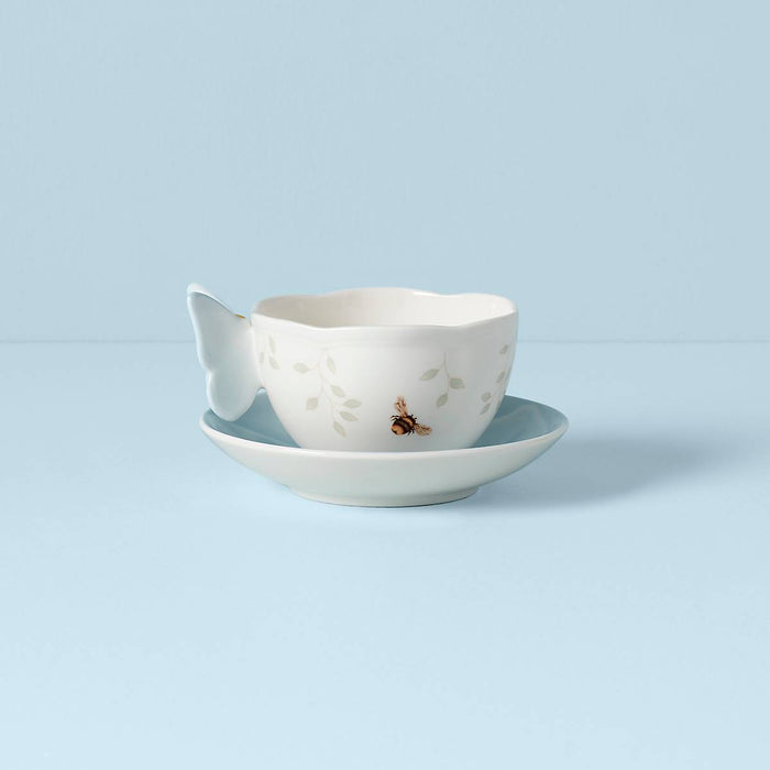 Butterfly Meadow Figural® Blue Cup and Saucer
