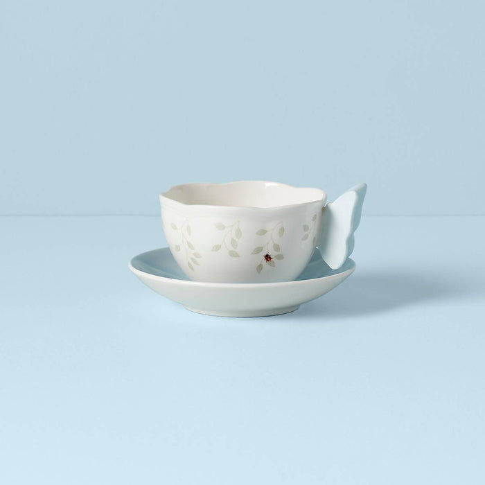 Butterfly Meadow Figural® Blue Cup and Saucer