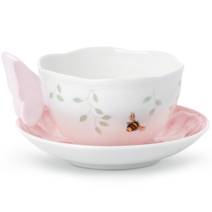 Butterfly Meadow Figural® Pink Cup and Saucer