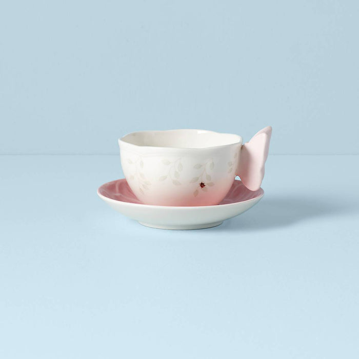 Butterfly Meadow Figural® Pink Cup and Saucer