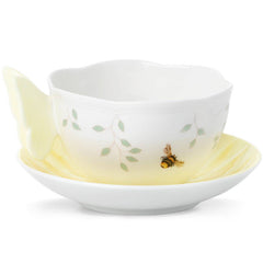 Butterfly Meadow Figural Yellow Cup and Saucer